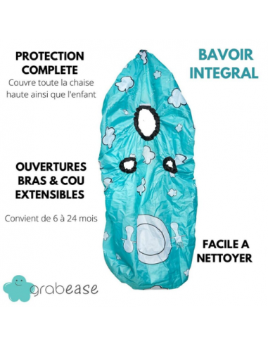 Bavoir intégral Grabease Turquoise – Les Baby's